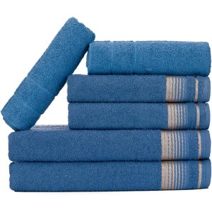 Jogo de Toalhas Luxury Soft Beka 360 G/m² 2 Banho + 2 Rosto + 2 Piso Luxo Azul
