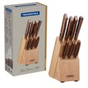 Ver imagem 2 de Kit 8 Facas Tradicional Inox/madeira com Suporte de Madeira