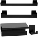 Ver imagem 1 de Kit de Acessórios para Banheiro 4 Peças Adesivo Preto F.elg