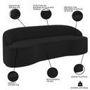 Ver imagem 3 de Sofá 5 Lugares para Sala de Estar Living 280cm Theo D06 Veludo Preto - Mpozenato