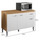 Ver imagem 4 de Balcão Pia Gabriela 120cm Amêndoa/branco com Tampo Mdp - Ajl Móveis