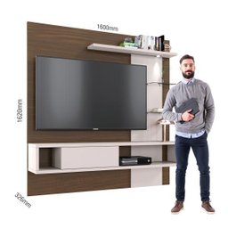 Home Suspenso Atlântico Nogueira Real/off White Ideal para Tvs até 55 Polegadas - Colibri - 3