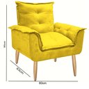 Ver mais imagens de Kit 2 Poltronas Opala Cadeira Decorativas Suede Amarelo para Sala Escritório Recepção - Mm Decor