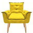 Ver imagem 4 de Kit 2 Poltronas Opala Cadeira Decorativas Suede Amarelo para Sala Escritório Recepção - Mm Decor