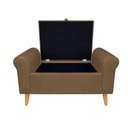 Ver imagem 3 de Recamier Bau Rio 120cm Casal Suede Madeira Marrom Inova Decor