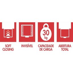 Corrediça Invisível Amortecedor 40cm 30kg Extração Total - 5