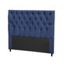 Cabeceira Embaixatriz de Casal 140 cm Plus Nobuck Azul com Capitonê para Cama Box - Simbal - 1