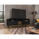 Ver imagem 5 de Rack Larimar Preto Fosco com Cinamomo Bechara Móveis