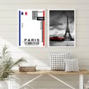 Ver imagem 2 de Kit 2 Quadros Decorativos Paris - Passagem 24x18cm:moldura Branca