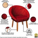 Ver imagem 4 de Poltrona Corino Ibiza para Recepção Sala de Espera Decorativa - Moblan Decor:vermelho