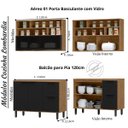 Ver imagem 2 de Cozinha Modulada Completa de Canto 7 Peças Lombardia Freijó Nero - Mx