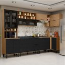Ver imagem 1 de Cozinha Modulada Completa de Canto 7 Peças Lombardia Freijó Nero - Mx