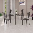 Ver imagem 1 de Conjunto para Sala de Jantar com 4 Cadeiras Lívia Preto