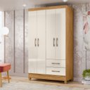 Ver imagem 2 de Guarda Roupa Chile 103cm 4 Portas Freijó Off White Moval