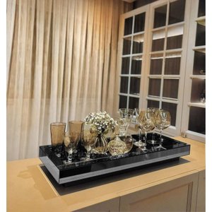 Bandeja Espelho Fumê Luxo Decoração