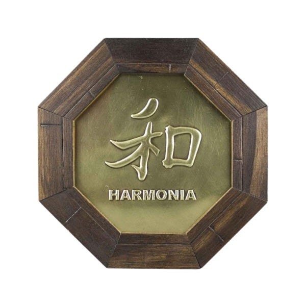 Quadro Oitavado Ideograma Harmonia 18cm
