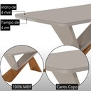 Ver imagem 2 de Mesa de Jantar Yasmin 180cm Tampo MDF Vidro Canto Copo com 6 Cadeiras Lorena