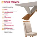 Ver imagem 6 de Mesa de Jantar Yasmin 180cm Tampo MDF Vidro Canto Copo com 6 Cadeiras Lorena