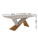 Ver imagem 4 de Mesa de Jantar Yasmin 180cm Tampo MDF Vidro Canto Copo com 6 Cadeiras Lorena