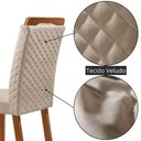 Ver imagem 3 de Mesa de Jantar Yasmin 180cm Tampo MDF Vidro Canto Copo com 6 Cadeiras Lorena