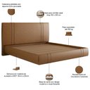 Ver imagem 4 de Cama King Flutuante com Cabeceira 195cm Astra S04 Couríssimo Caramelo - Lyam Decor