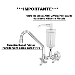 Kit Torneira Cozinha Docol Primor Parede Mais Filtro de Água - 2