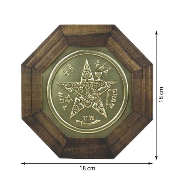 Quadro Oitavado Radiônico Pentagrama Esotérico 18cm - 4