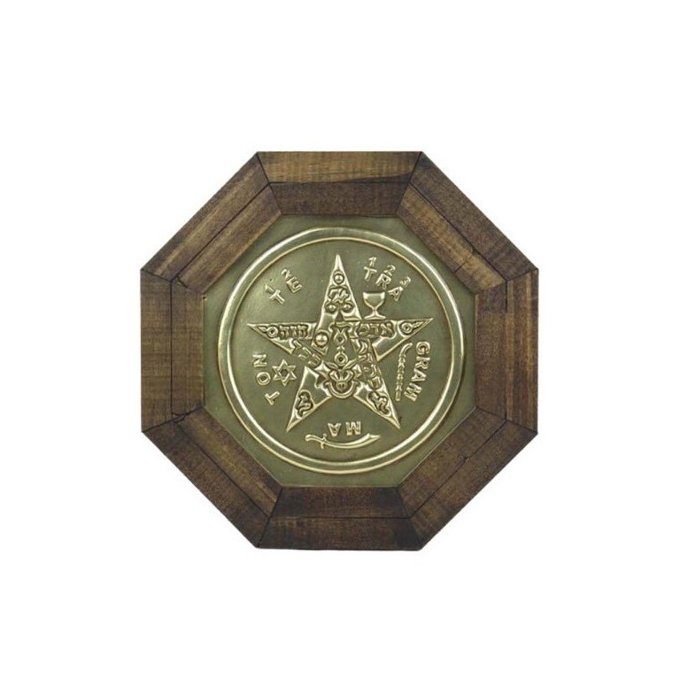 Quadro Oitavado Radiônico Pentagrama Esotérico 18cm
