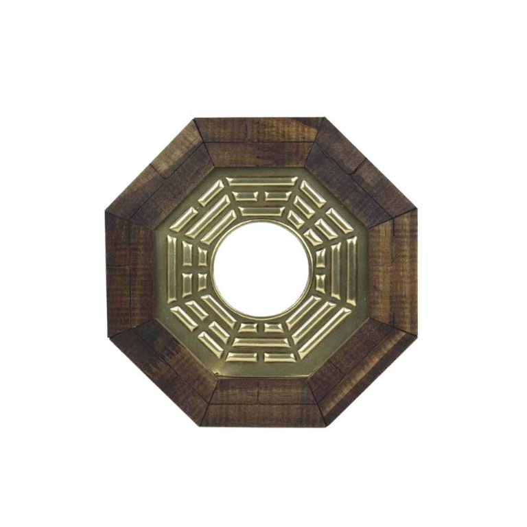 Quadro Feng Shui Baguá Céu Posterior com Espelho 18cm