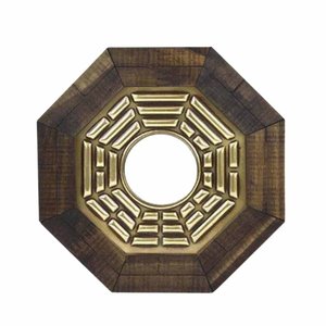Quadro Feng Shui Baguá Céu Anterior Espelho Convexo 18cm