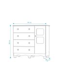 Ver imagem 4 de Comoda Infantil 1 Porta 4 Gavetas Uli - Moveis Peroba Amendoa/Branco