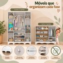 Ver imagem 5 de Quarto de Bebê Completo com Berço Americano 3 em 1 e Colchão Incluso Flor Multimóveis MP4945