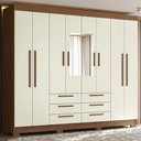Ver imagem 1 de Guarda Roupa Casal 212cm 8 Portas com Espelho Valenza Jatobá/Areia S01 - Mpozenato