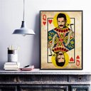 Ver imagem 1 de Quadro Decorativo Freddie Mercury- Carta Baralho 24x18cm:madeira Preta