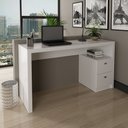 Ver imagem 1 de Mesa para Escritório com 2 Gavetas Branco Tecnomobil Me4130 Cor: Branco