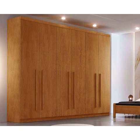 Guarda Roupa Casal 6 Portas e 4 Gavetas Bahia Naturale  Rufato