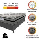 Ver imagem 2 de Cama Box Casal Queen Colchão Gazin com Molas Ensacadas Rubi 158x198x70cm Suede Cinza/preto Cinza