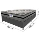 Ver imagem 3 de Cama Box Casal Queen Colchão Gazin com Molas Ensacadas Rubi 158x198x70cm Suede Cinza/preto Cinza