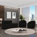 Ver imagem 2 de Sofá 2 Lugares Orgânico 140cm Morgan e 2 Poltronas Lua Suede Preto D03 - D’Rossi