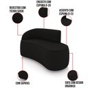 Ver imagem 3 de Sofá 2 Lugares Orgânico 140cm Morgan e 2 Poltronas Lua Suede Preto D03 - D’Rossi