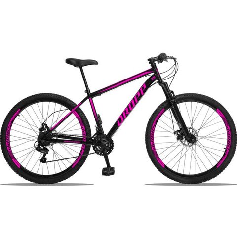 Bicicleta Aro 29 Dropp Sport 21V Freios a Disco E Suspensão:PretoRosa/19/Unissex