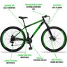 Bicicleta Aro 29 Dropp Sport 21V Freios a Disco E Suspensão:PretoVerde/19/Unissex - 2