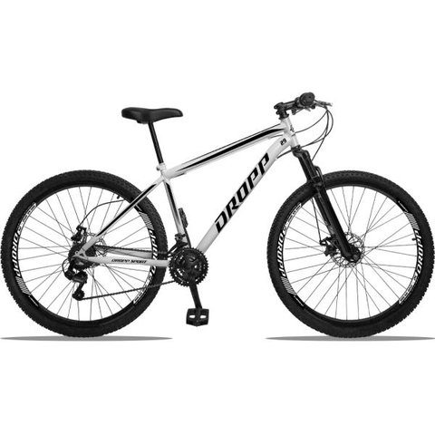 Bicicleta Aro 29 Dropp Sport 21V Freios a Disco E Suspensão Tamanho 17:BrancoPreto/17/Unissex