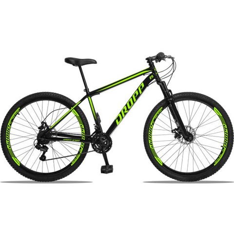 Bicicleta Aro 29 Dropp Sport 21V Freios a Disco E Suspensão Tamanho 17:PretoAmarelo/17/Unissex