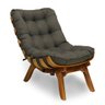 Kit Poltrona + Puff Costela Decoração Descanso Suede Castor - 2