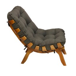 Kit Poltrona + Puff Costela Decoração Descanso Suede Castor - 4