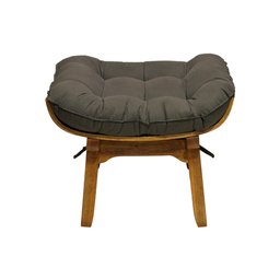 Kit Poltrona + Puff Costela Decoração Descanso Suede Castor - 6