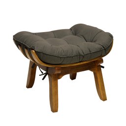 Kit Poltrona + Puff Costela Decoração Descanso Suede Castor - 5