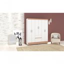 Ver imagem 5 de Guarda Roupa Casal Urus 6 Portas Bater 2 Gavetas MDP Branco Camarim Vila Rica