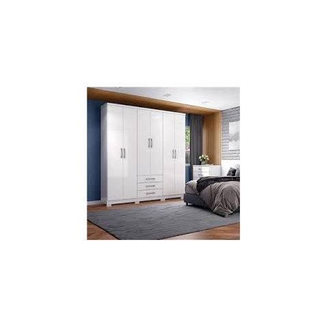 Guarda Roupa Henn Cajú Branco 6 Portas